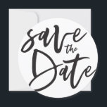 Inky-Skript Save the Date<br><div class="desc">Inky Skript Save the Date monochrome Save the Date Hochzeitseinladung. Schwarz/Weiß,  aber die Hintergrundfarbe kann geändert werden.</div>