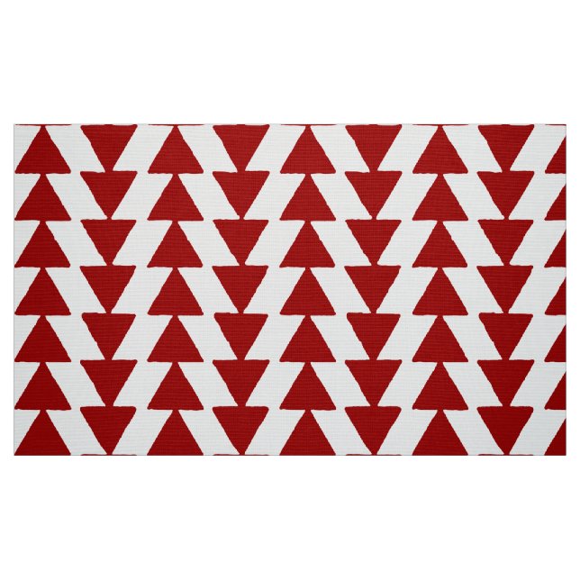 Inky Triangle - Ruby Red on White Stoff (Fat Quarter (45,7 x 55,9 cm))