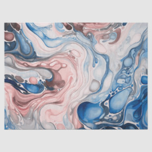 Inky Wave1 Rot, Weiß und Blau Seidenpapier