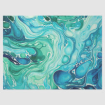 Inky Wave 1 Türkis blaues Tissue