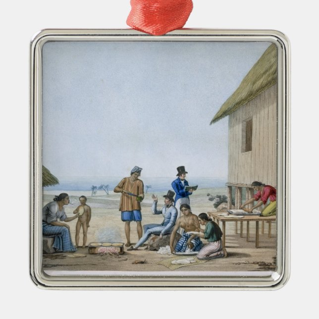 Inländische Berufe, Agagna, Guam, Philippinen, f Silbernes Ornament (Vorne)