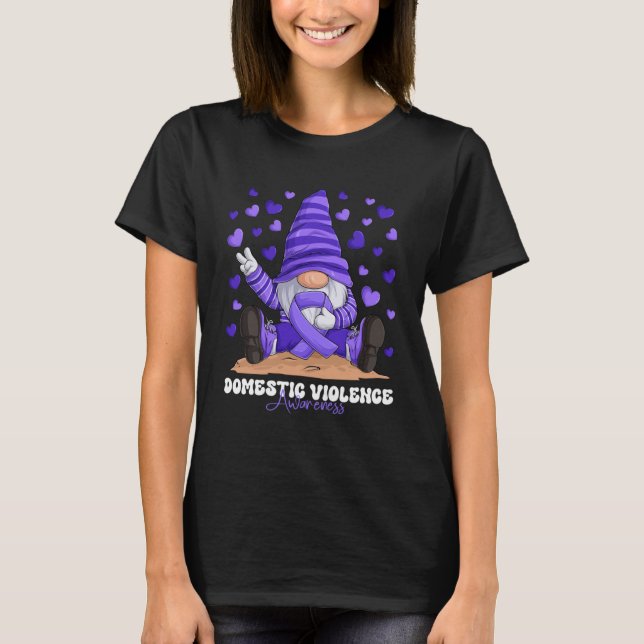Inländische Gewalt Aufklärung Monat Lila Ribbon Gn T-Shirt (Vorderseite)