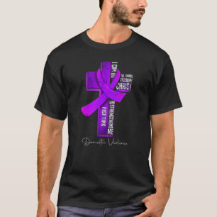 Inländische Gewalt Bewusstsein Lila Ribbon Christi T-Shirt