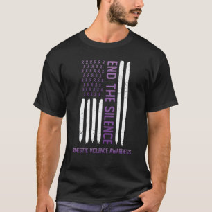 Inländische Gewalt Bewusstsein Lila USA Flag End T T-Shirt