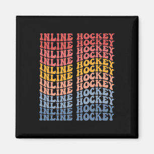 Inline-Hockey Groovy Retro-Sport Magnet