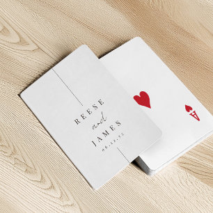 Inline   Moderne Personalisierte Hochzeit Spielkarten