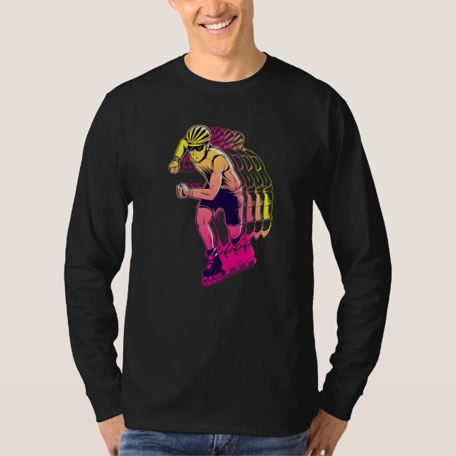 Inline-Skate 70er 80er Rollerskating T-Shirt (Vorderseite)