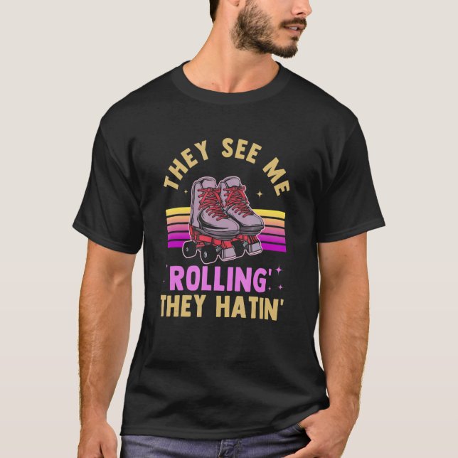 Inline Skate Rollerskating Roller Eighties Outfit  T-Shirt (Vorderseite)