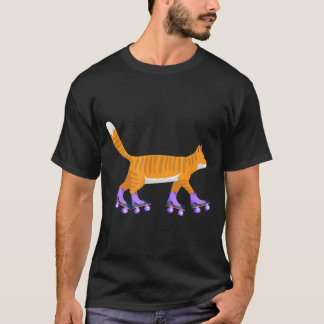 Inline-Skateboard-Roller-Tier Katze T-Shirt