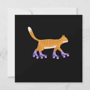 Inline Skaten Cat Kitten Rollerblading Skate Gif Einladung