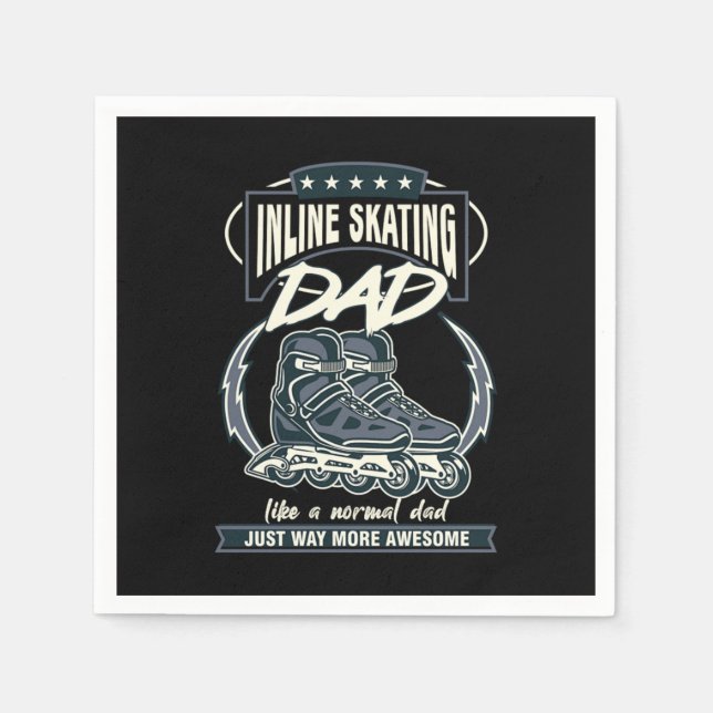 Inline-Skaten-Vater-Vater Rollerblading Roller Ska Serviette (Vorderseite)