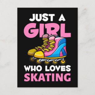 Inline Skater Girl Retro Inline-Skate Lover Postkarte
