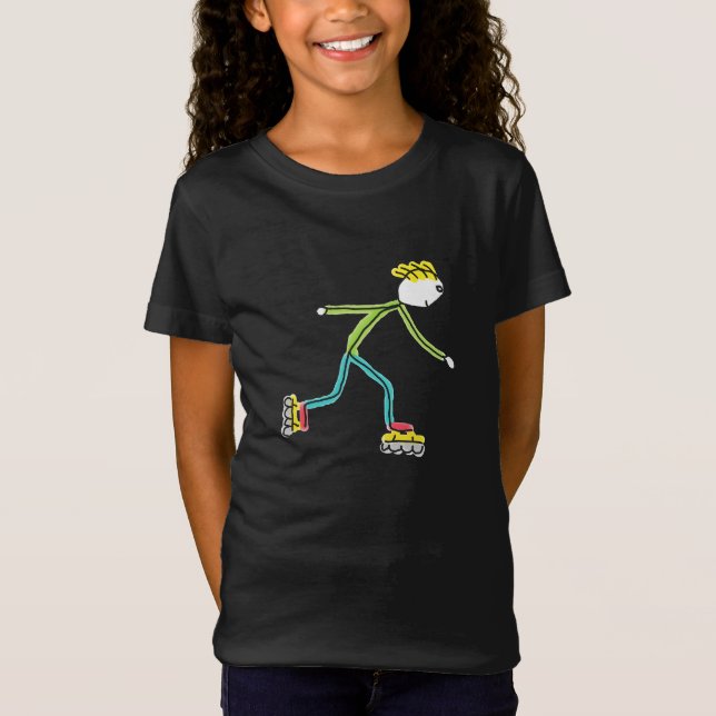 Inline-Skating-Stickman T-Shirt (Vorderseite)