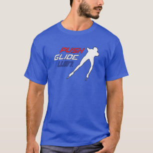 Inline Speed Skaten Push, Glide, Win Design T-Shirt