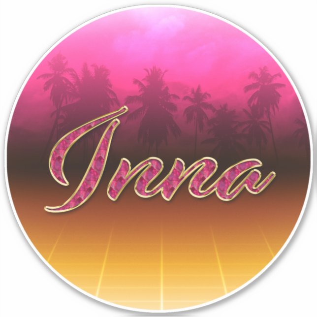 Inna Vorname Name golden pink Aufkleber Sticker (Vorderseite)