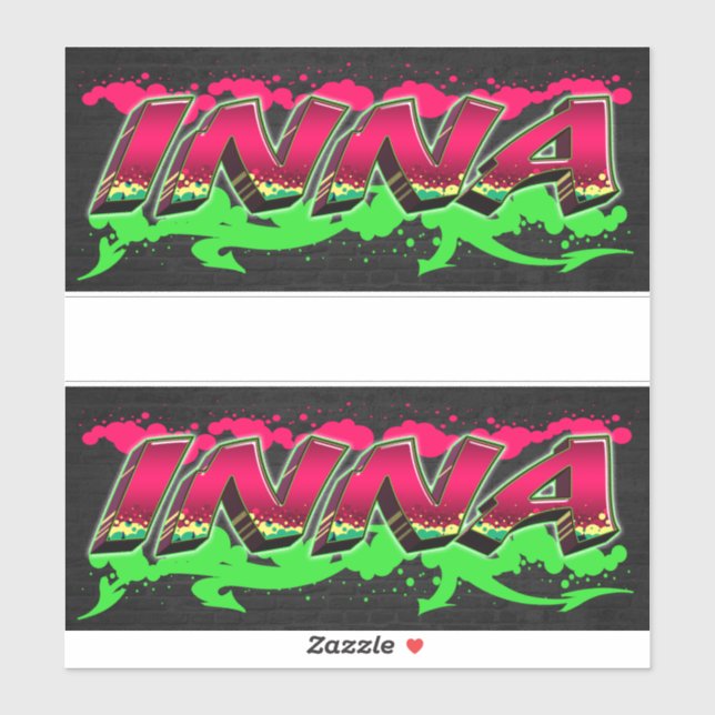 Inna Vorname Name Graffiti Aufkleber Sticker (Blatt)