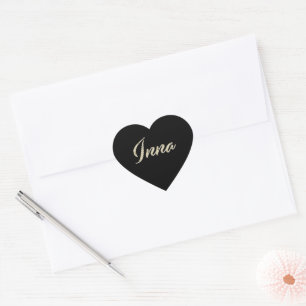 Inna white gold Handwriting Autocollant coeur