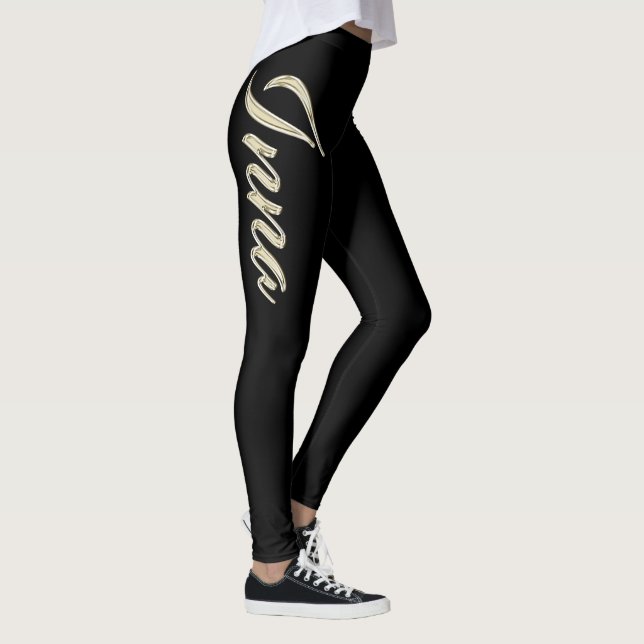 Inna white gold Handwriting Hose Leggings (Rechts)
