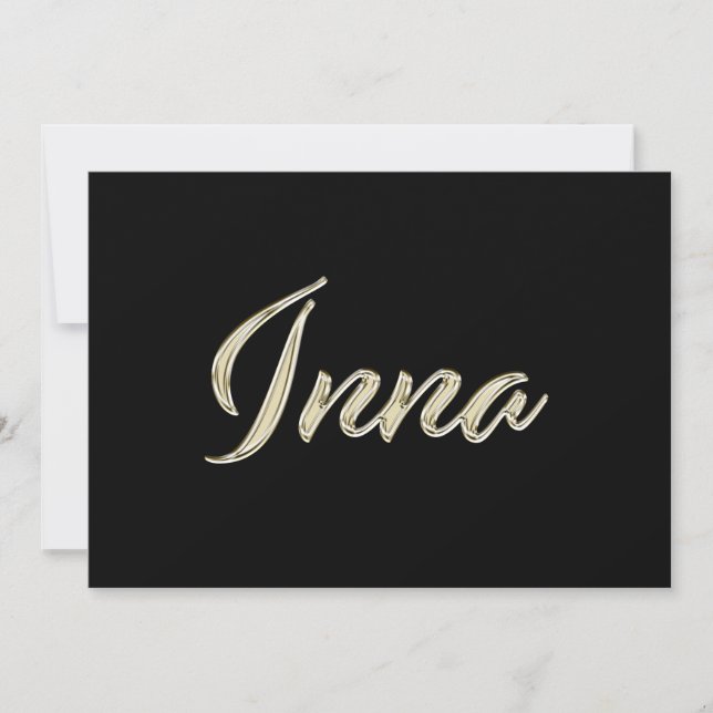 Inna white gold Handwriting Karte (Vorderseite)