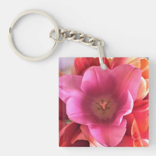 Innen einer rosa Tulip Schlüsselanhänger