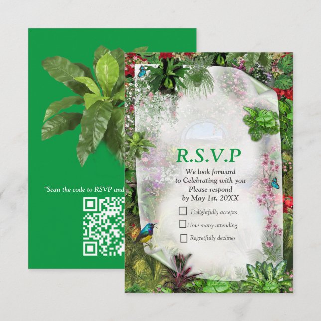 Innen, Natur im Freien im Blut RSVP Karte (Vorne/Hinten)