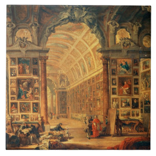 Innenansicht der Colonna Galerie, Rom (Öl an Fliese