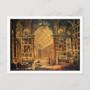 Innenansicht der Colonna Galerie, Rom (Öl an Postkarte