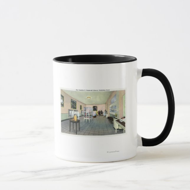 Innenansicht der FDR-Bibliothek, Ausstellung Tasse (Rechts)
