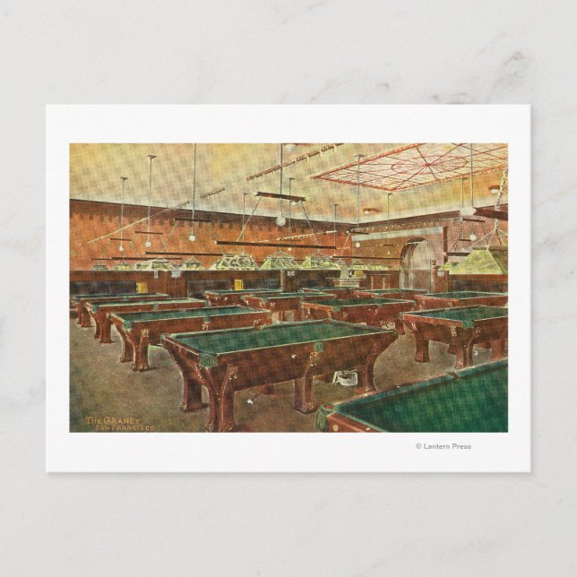 Innenansicht der Graney Pool Hall Postkarte (Vorderseite)
