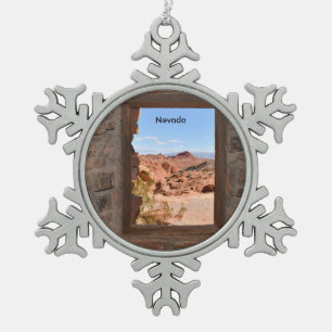 Innenansicht der Kabine des Valley of Fire Schneeflocken Zinn-Ornament