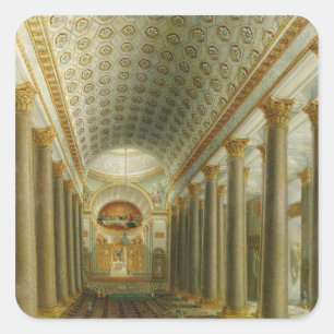 Innenansicht der Kasan-Kathedrale Quadratischer Aufkleber
