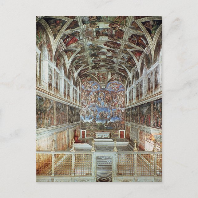 Innenansicht der Sixtinischen Kapelle Postkarte (Vorderseite)