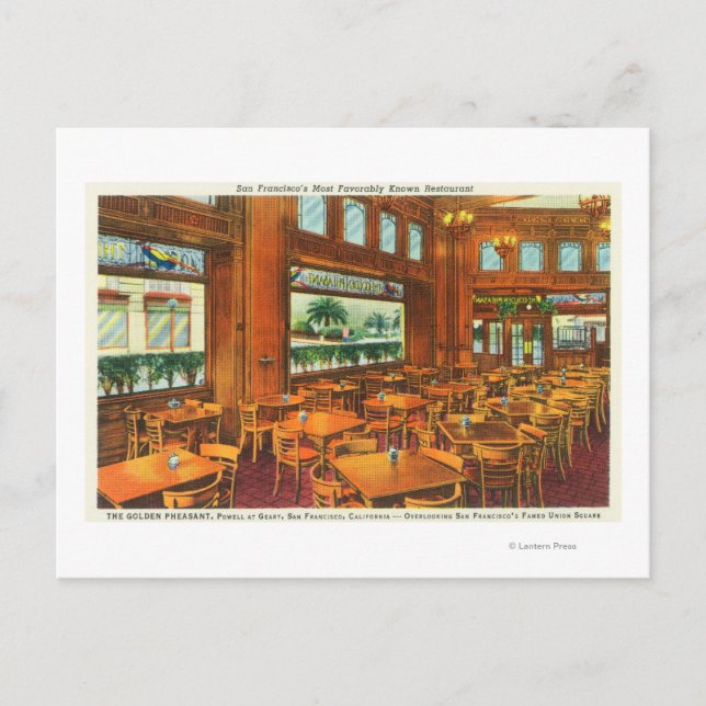 Innenansicht des Golden Pheasant Postkarte (Vorderseite)