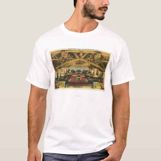Innenansicht des Schlucht-Hotel-Aufenthaltsraums T-Shirt (Vorderseite)