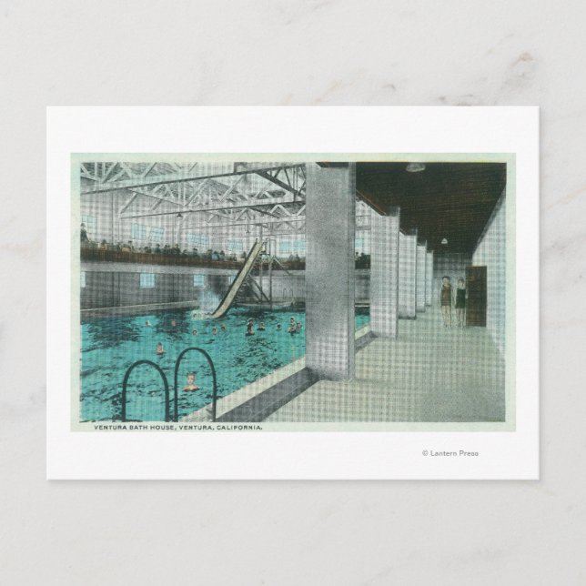 Innenansicht des Ventura Bath House Postkarte (Vorderseite)