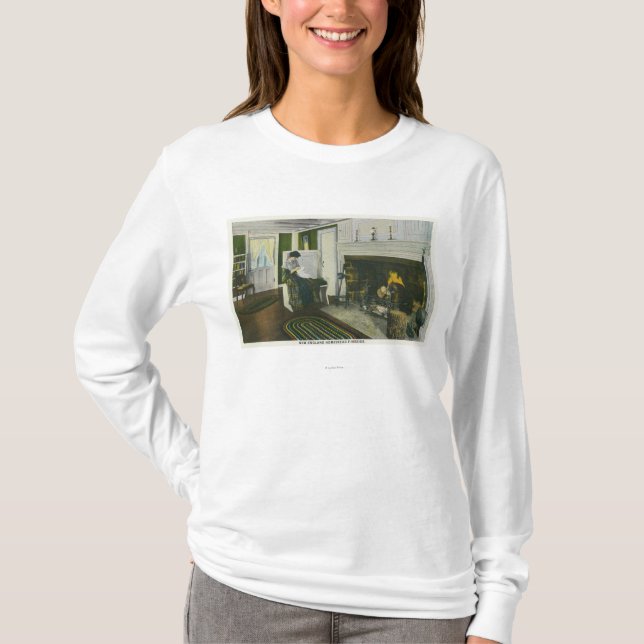 Innenansicht eines Neu-England Gehöfts T-Shirt (Vorderseite)