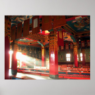 Innenansicht eines tibetisch-buddhistischen Kloste Poster