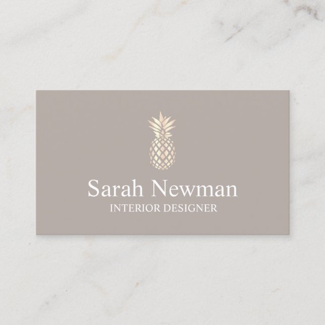 Innenarchitekt der eleganten Rosengoldgrauen Visitenkarte (Vorderseite)