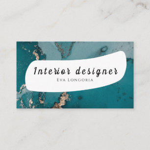 Innenarchitekt Green Marble Business Card Visitenkarte