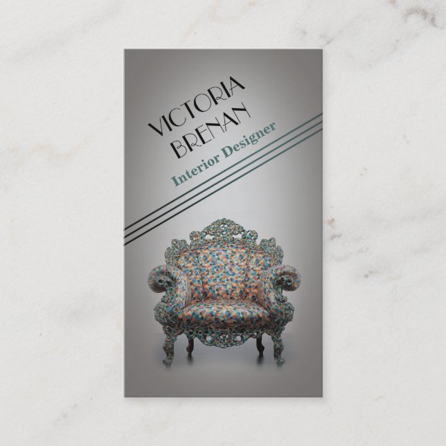 Innenarchitekt-Möbel-Visitenkarte-Schablone Visitenkarte (Vorderseite)