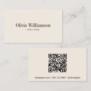 Innenarchitekt Modern Minimal Professionell QR Visitenkarte