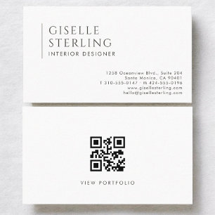 Innenarchitekt Moderner Professioneller QR-Code Visitenkarte