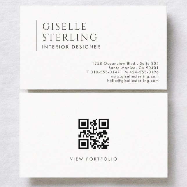 Innenarchitekt Moderner Professioneller QR-Code Visitenkarte (Von Creator hochgeladen)