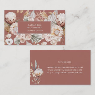 Innenarchitekt Wildflowers Cream Terrakotta Visitenkarte