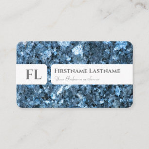 Innenarchitektur aus blauem Marmor, monogramm Visitenkarte