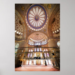 Innenarchitektur der Blauen Moschee Poster