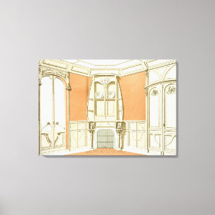 Innenarchitektur für ein Esszimmer, Illustration Leinwanddruck