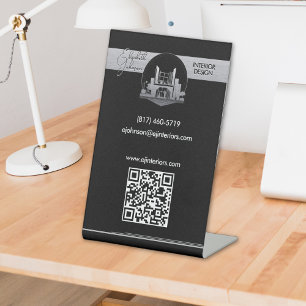 Innenarchitektur oder Architekten-Logo Schwarz und Sockelschild