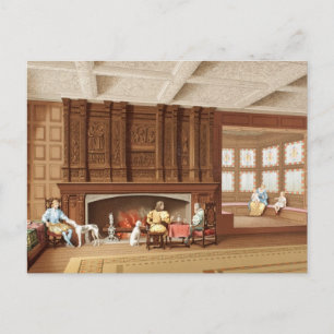 Innenausstattung Elisabethanischer Kamin Vintage 1 Postkarte