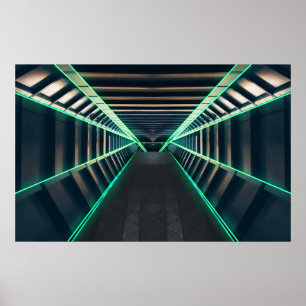 Innenbereich eines Sci-Fi-Spaceship-Korridors Poster
